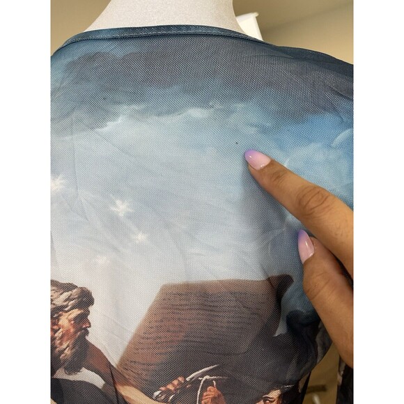 Art To Wear Womens M L Abstract mesh long sleeve lace bodysuit Y2K Whimsigoth - Picture 16 of 16